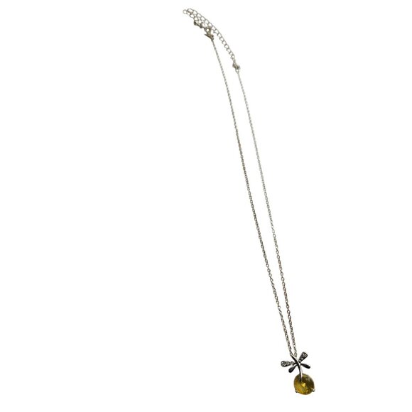 Vtg Silver tone Dragonfly Necklace Pendant SAQ womens Jewelry boho fairycore - Picture 1 of 4